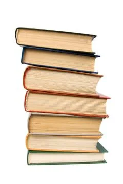 Stack of books. Isolated on white background. Stock Photos