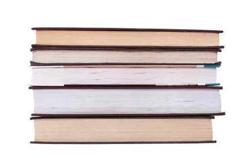 A stack of books. isolated on a white background. template for designer Stock Photos