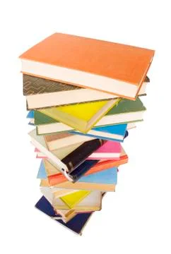 Stack of books, isolated on white background Stock Photos