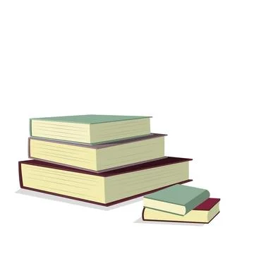 Stack of books isolated on white for banner back to school Stock Illustration