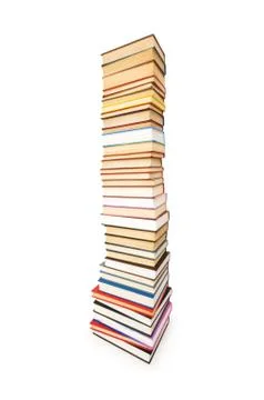 Stack of books isolated on the white Stock Photos