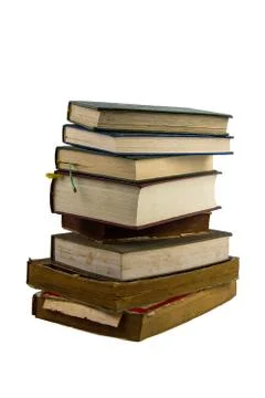 Stack of books isolated on white Stock Photos