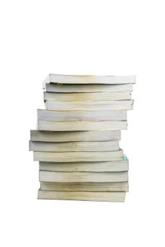 Stack of books isolated on white Stock Photos