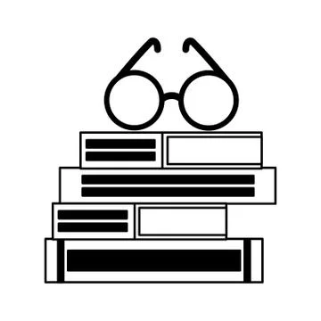 Stack of books with lenses isolated icon 스톡 일러스트