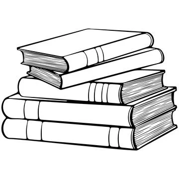 Stack of books line art Illustrazione stock
