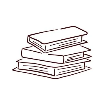 Stack of books line art style icon. Study, school symbol design. Vector Stock Illustration
