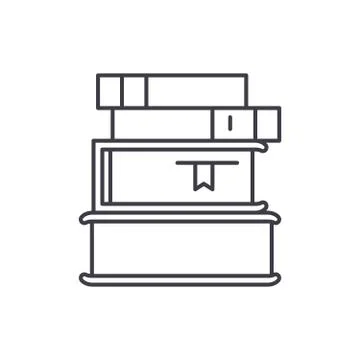 Stack of books line icon concept. Stack of books vector linear illustration Illustrazione stock