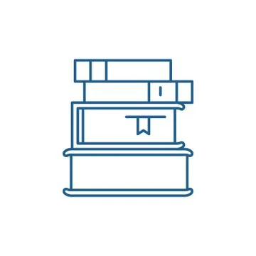 Stack of books line icon concept. Stack of books flat vector symbol, sign Illustrazione stock