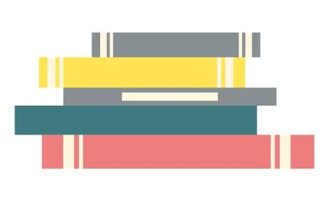 Stack of Books, Literature for Home Reading Stock Illustration