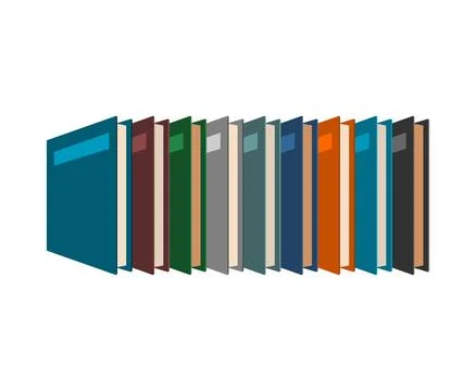 Stack of books. Lots of books. Library shelf Stock Illustration
