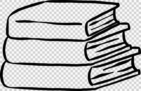 Stack of Books Outline Hand Drawn Stock Illustration