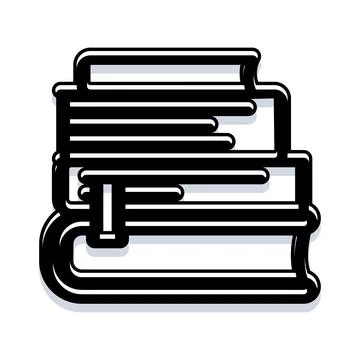 Stack of books outline reading and education icon Stock Illustration
