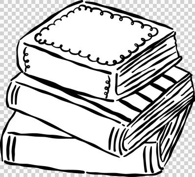Stack Books Outline Stylized Hand Drawn, preppy bookish Stock Illustration