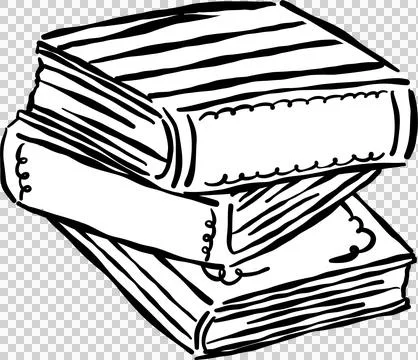 Stack of Books Outline Stylized Hand Drawn, preppy bookish Stock Illustration