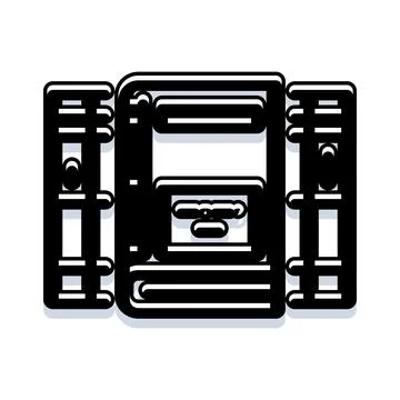 Stack of books outline vector graphics illustration Illustrazione stock