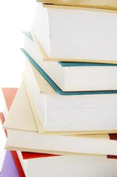 Stack of books piled ,on white background Stock Photos