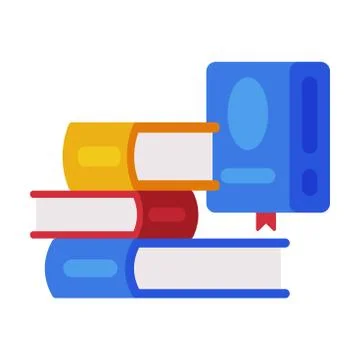 Stack of Books, Reading and Education, Back to School Concept Flat Style Vector Illustrazione stock