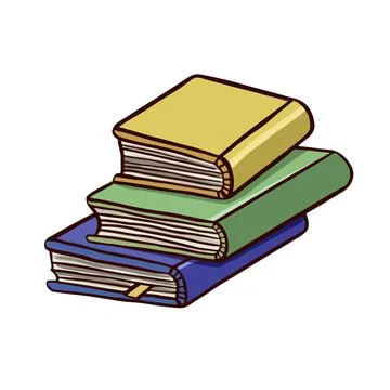 Stack of books for reading, textbooks, notepads color Stock Illustration