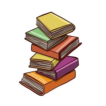Stack of books for reading, textbooks, notepads color Stock Illustration