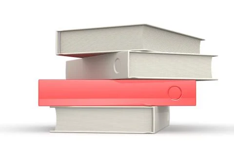 Stack of books red isolated 스톡 일러스트
