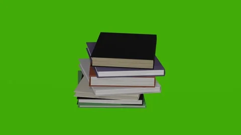 A stack of books rotates on a green screen Stock Footage 279078946