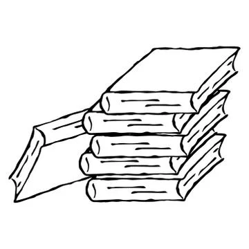 Stack of books. Scattered books. Closed book without a title. Vector illustra イラスト素材