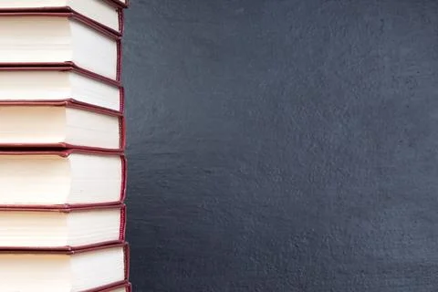 Stack of books on the school board. Back to school. Education. Copy space f.. 写真素材
