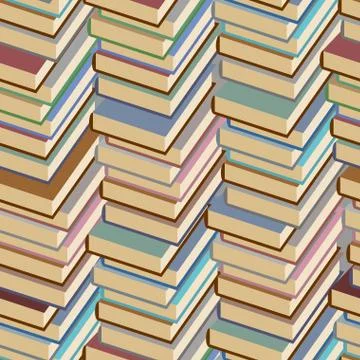 Stack of books seamless pattern. Vector background. 스톡 일러스트