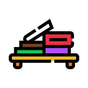 Stack of books on shelf icon design Stock Illustration