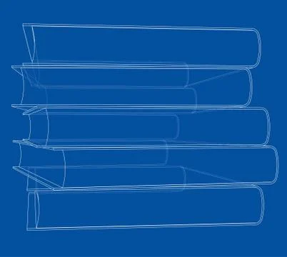 Stack of books sketch Stock Illustration