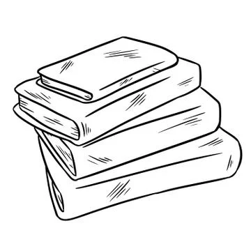 Stack of books sketch sticker doodle. Isolated sketch Stock Illustration