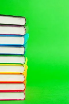 Stack of books' spines Stock Photos