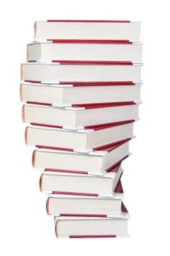 A stack of books spiral closeup on a white background. Stock Photos