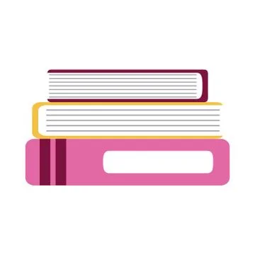 Stack of books supplies home education flat style icon Stock Illustration