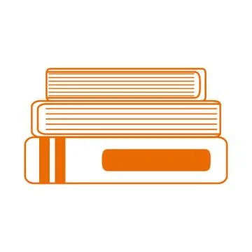 Stack of books supplies home education line color style icon Stock Illustration