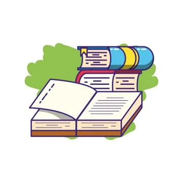 Stack of books supplies isolated icon Illustrazione stock