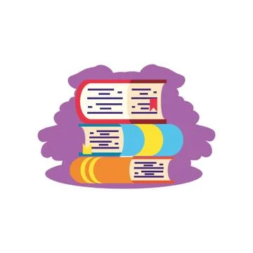 Stack of books supplies school Stock Illustration