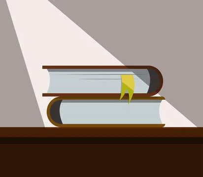 A stack of books on the table Stock Illustration