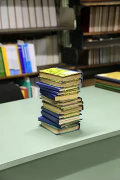 Stack of books on the table Stock Photos