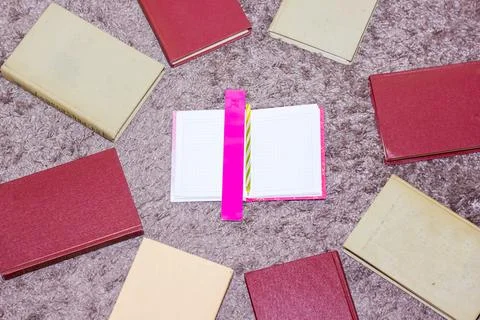 Stack of books on the table, pile of books, book background 스톡 사진