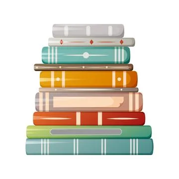 Stack of books, vector illustration, cartoon style. Education, knowledge Stock Illustration