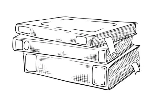 Stack of Books vector illustration. Drawing of school Textbook and Notebook Illustrazione stock