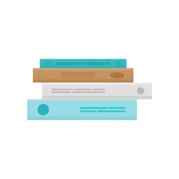 A stack of books. Vector illustration on a white background. Education, science Illustrazione stock
