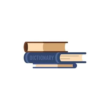 Stack of books, vector language translation literature, dictionaries and Stock Illustration