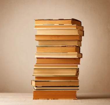A stack of books with vintage background Stock Photos