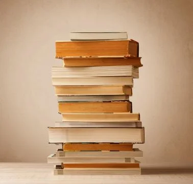 A stack of books with vintage background Foto stock