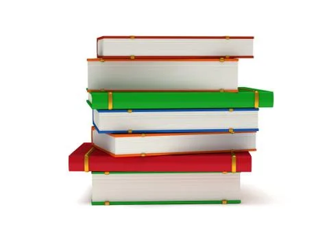 Stack of Books on white background. 3d render 库存插图