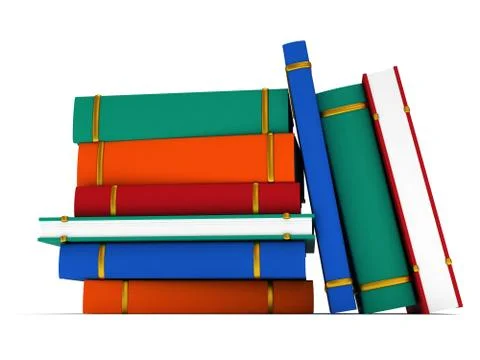 Stack of Books on white background. 3d render 库存插图