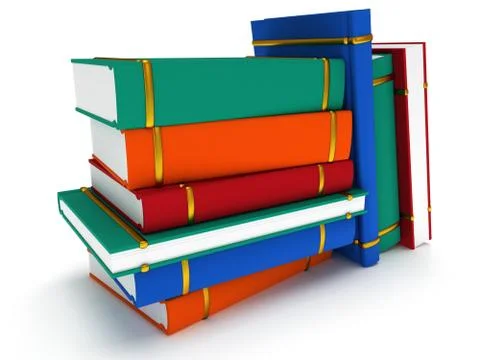 Stack of Books on white background. 3d render 库存插图