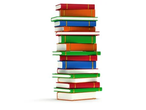 Stack of Books on white background. 3d render 库存插图